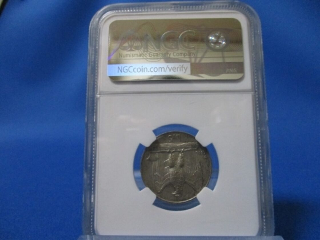 イタリア 5リラ銀貨☆1930年R／未使用／ヴィットーリオエマヌエーレ3世 