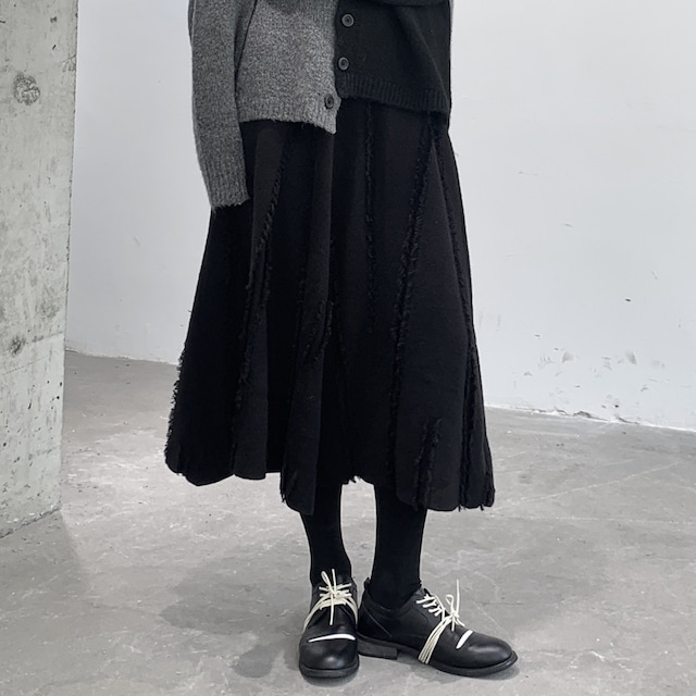 Knit Flare Frill Skirt【TR3185】