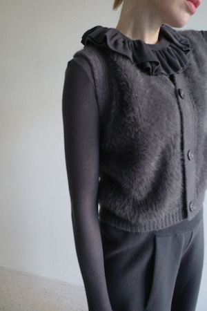 shaggy knit gilet (gray)