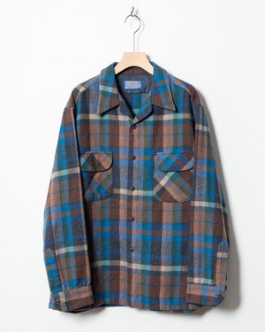 "PENDLETON" plaid board shirt / Made In USA / SIZE:XL