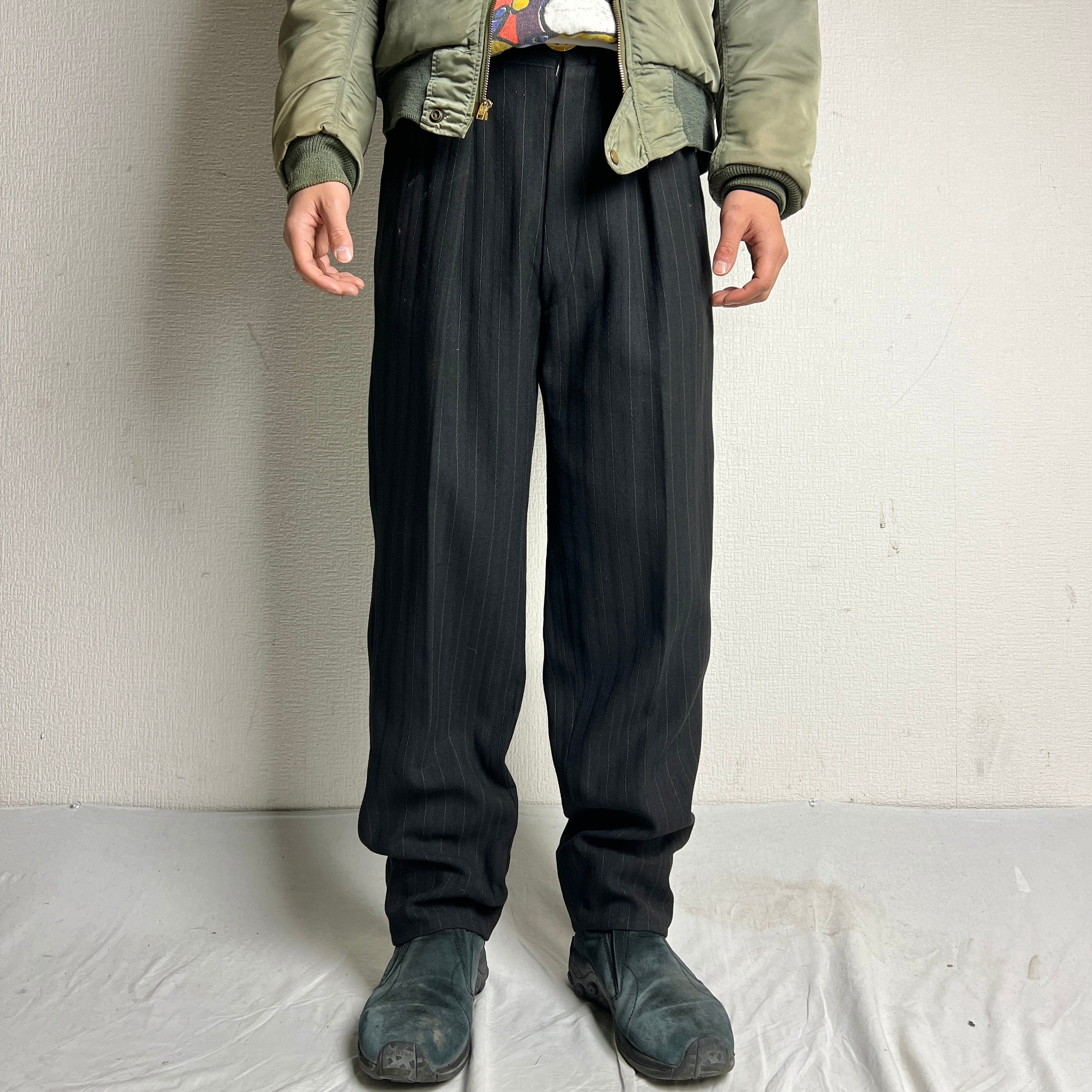 50's~ EURO Vintage Stripe Slacks Side Adjuster 50年代~ ユーロ