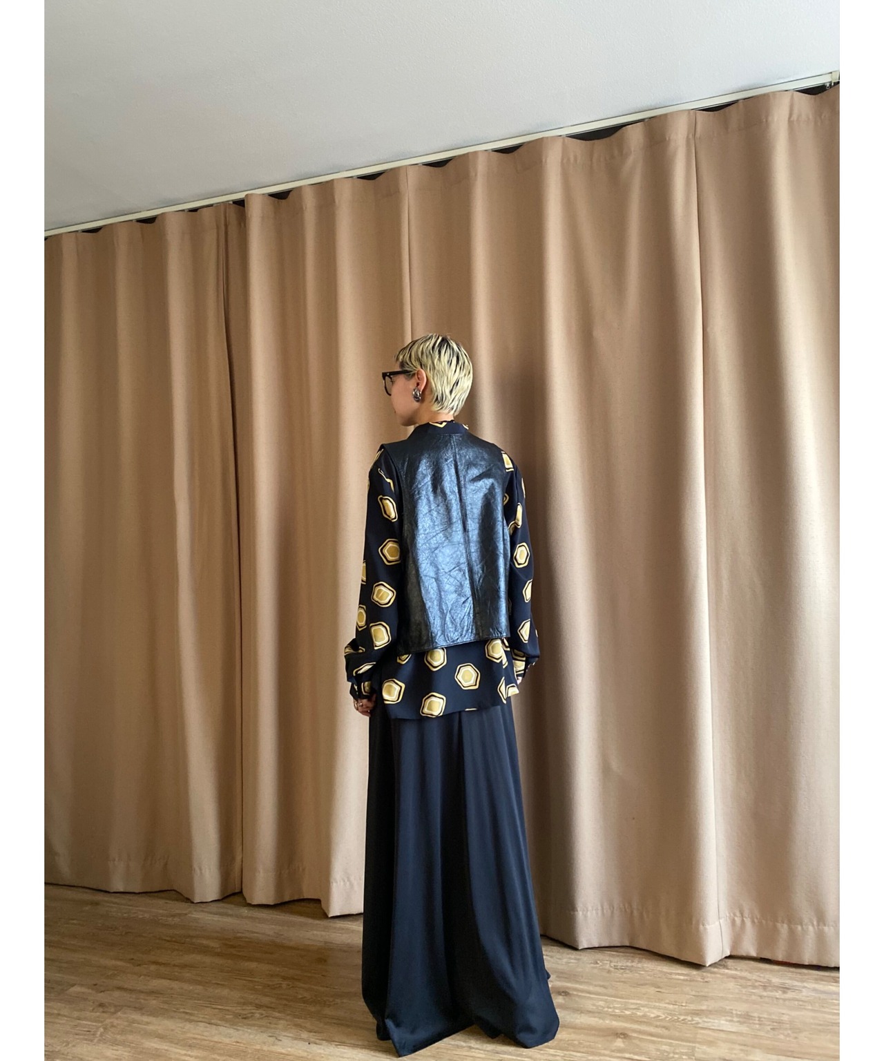 mode black real leather vest-3663-9