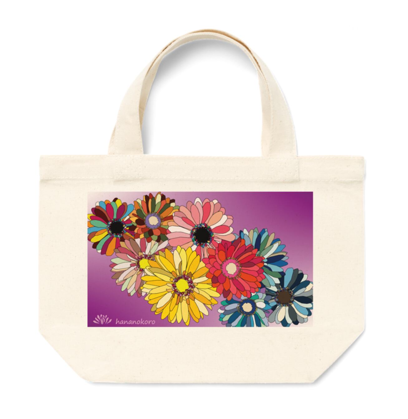 つばさ作 ガーベラ トートバッグs 送料 税込 障がい者が描く花イラストの雑貨販売 Hananokoro はなのころ