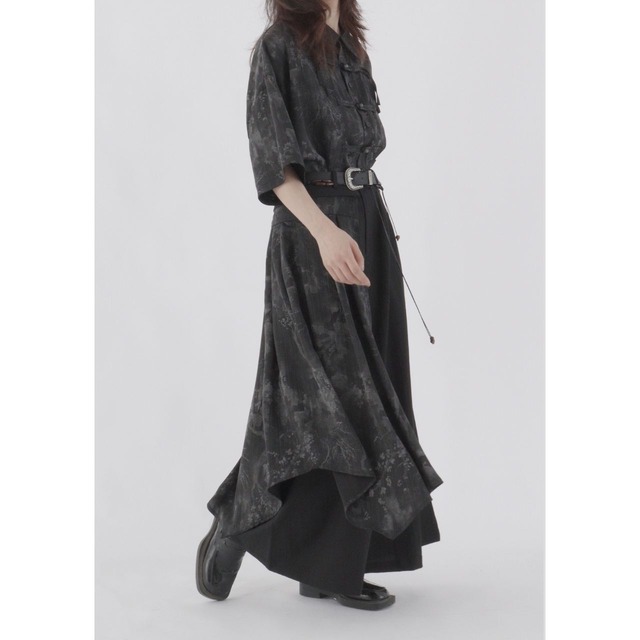 Zip-off overlay wide trousers C1157