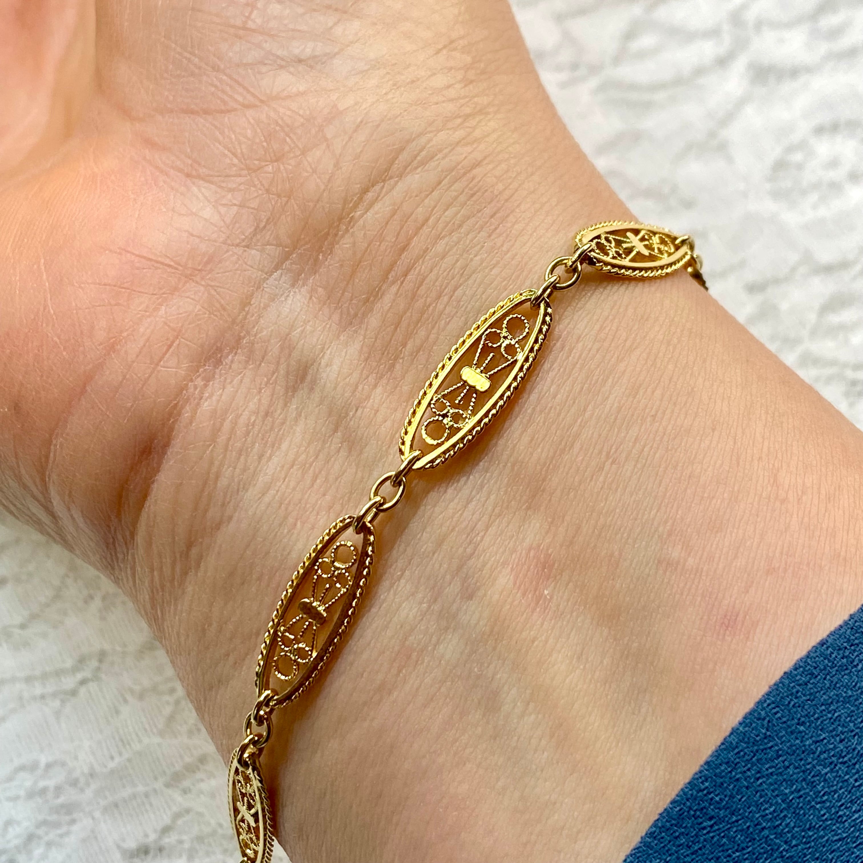 K18 フランス アンティーク フィリグリー ブレスレット ～華やかな時代