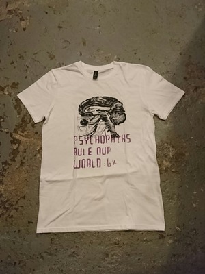 BAA COSTUME MFG. "psychopaths...6％"  BRAIN TEE  White Color