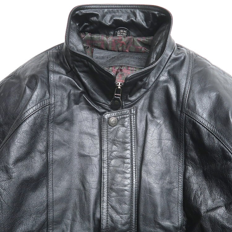 オールド　ヴィンテージ　本革　レザージャケット　レザーブルゾン　ブラック　M ddcd4cb3a874f462ab6d4be0795dd2