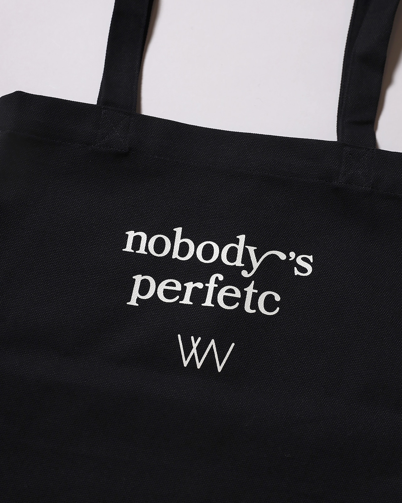 WV Original / nobody’s perfetc Tote Bag - Black Canvas