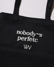 WV Original / nobody’s perfetc Tote Bag - Black Canvas