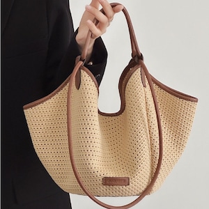 Single shoulder crossbody soft bucket tote bag (SN332)