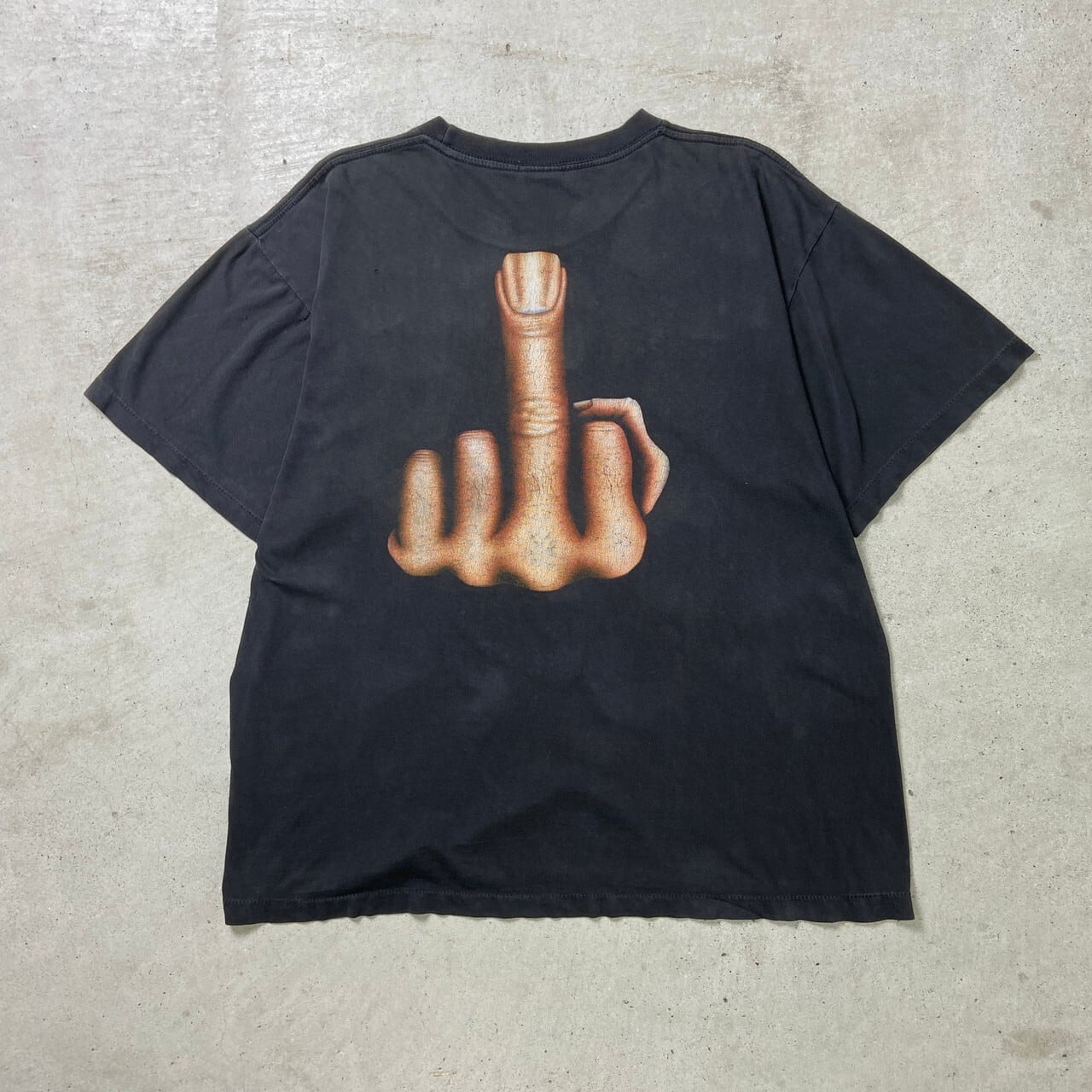 90年代 FAST MIDDLE FINGER プリントTシャツ FUCK メンズXL-2XL相当 