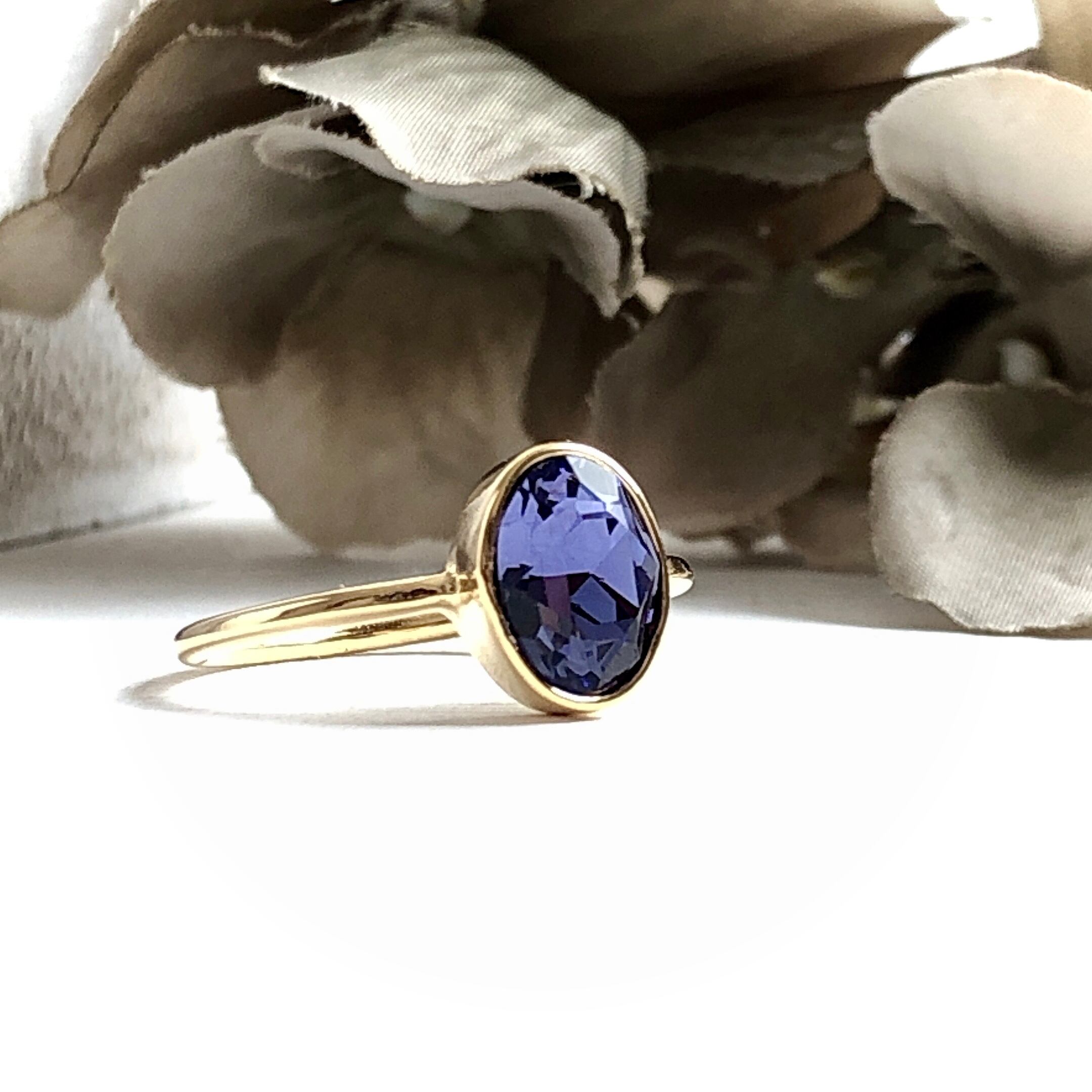 スワロフスキーオーバルリング タンザナイト 10号/13号 | Anemoon