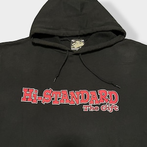 【Hi-STANDARD】 THE GIFT  ロゴプリント スウェット パーカー プルオーバー フーディー XXL ビッグシルエット バンドパーカー ハイスタ 裏地パイル編み 古着