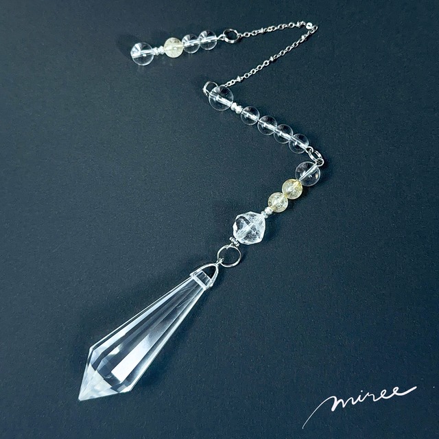 光の流れにのって進むペンデュラム【クリスタル水晶×シトリン】crystal pendulum_134
