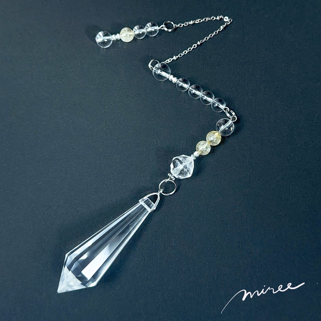 光の流れにのって進むペンデュラム【クリスタル水晶×シトリン】crystal pendulum_134