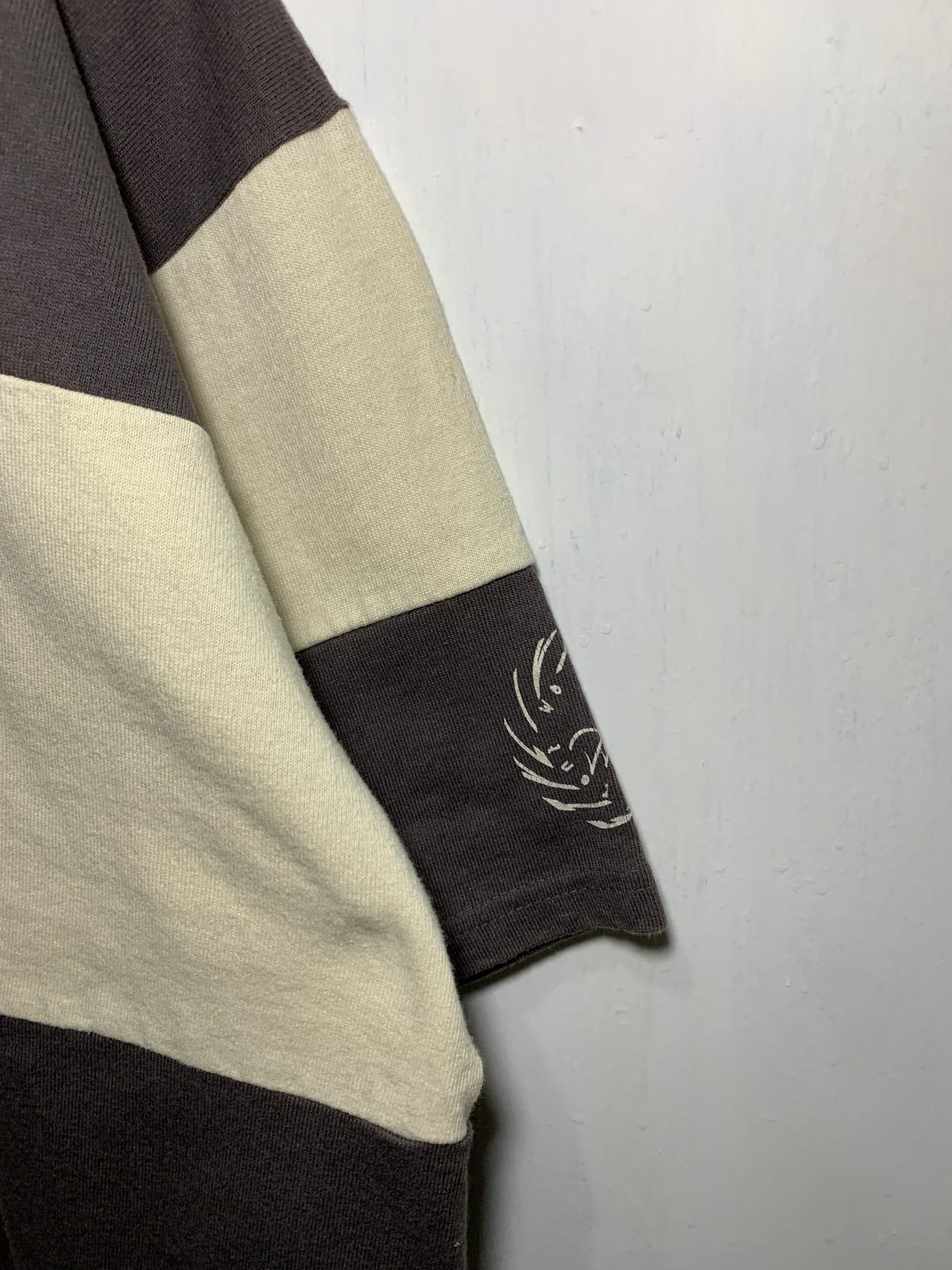 90's COTTON DELUXE Border T-Shirt Made in USA【L】