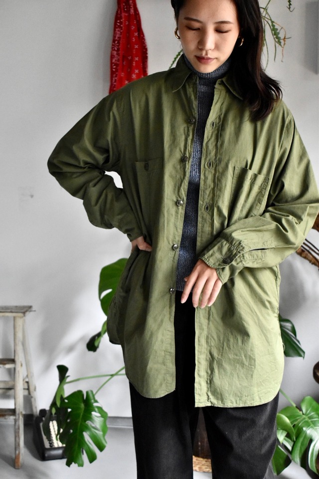 40‘s “USN“ N-3 poplin shirts SIZE15