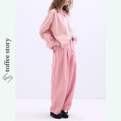 【2color】お花のボタンディテール♡純綿バルーンパンツ 《P0175》