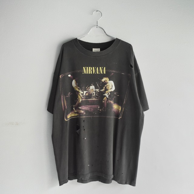 【VINTAGE】”NIRVANA” 90's~ 『From the Muddy Banks of the Wishkah』 Double Side Printed Rock T-shirt s/s