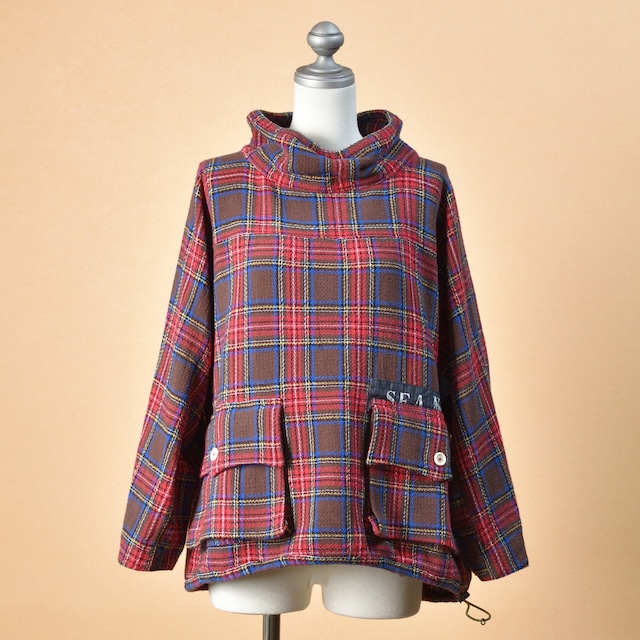 快晴堂 カイセイドウ ガールズタータンチェック・アルピーノスタンドヤッケ・ココアタータン【送料無料】