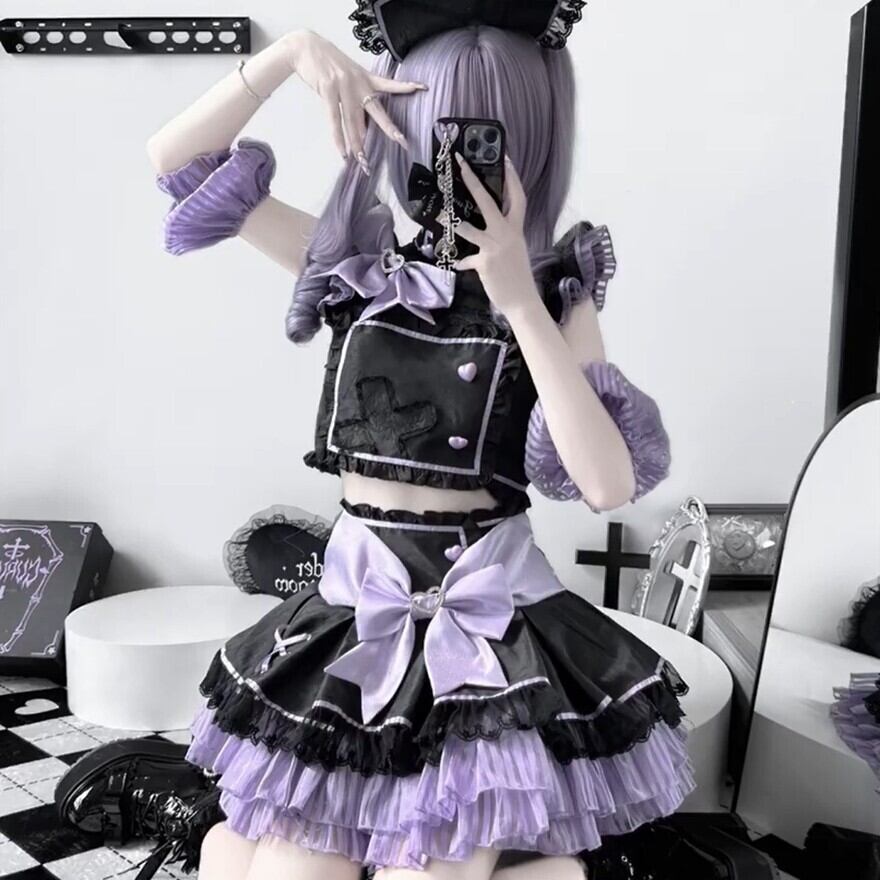 納期40日 ゴスロリ通販 With U ふわふわ 地雷系 ライブ ステージ衣装 セットアップ