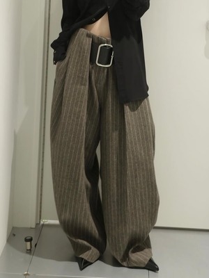 【26AW | WOMEN】PRANK PROJECT プランクプロジェクト / パンツ / High-Waist Belt Stripe Pants  31262465102