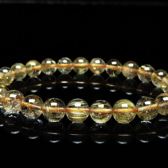 ルチルクォーツ ブレスレット 7mm タイチンルチルクォーツ タイチンルチル 一点物 メール便可 [M便 1/10] 111-48943