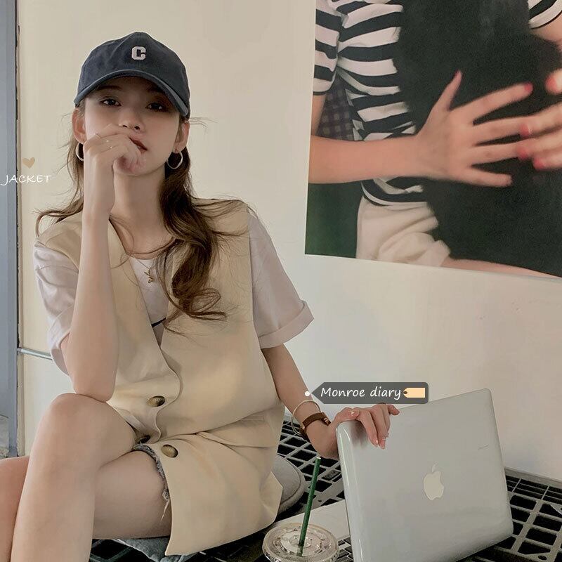 ノースリーブトップス サマー薄手アウター 夏物 モンロー45044554608