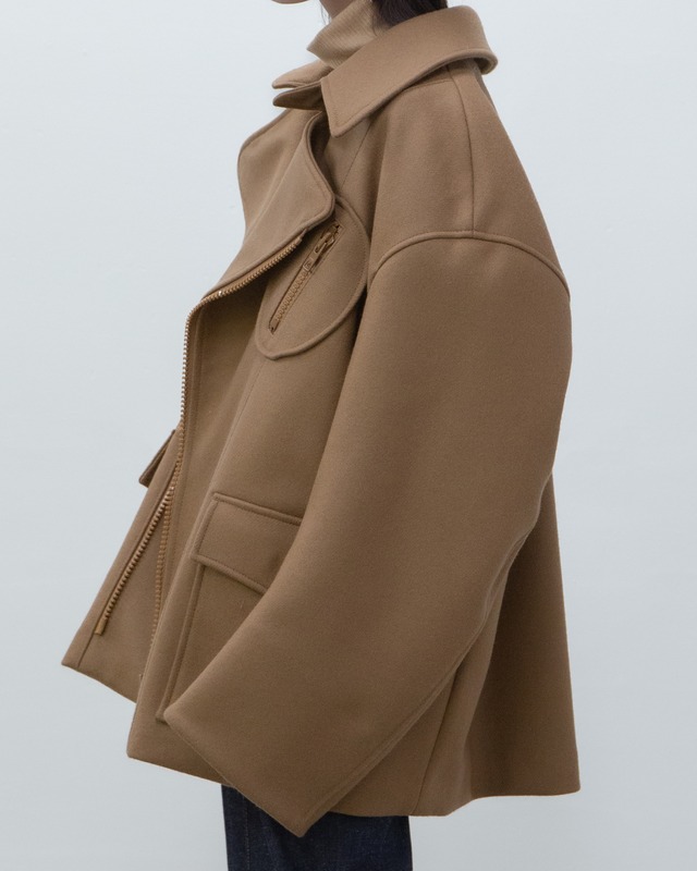 mister it. - Manu / oversized melton wool padded jacket "camel"