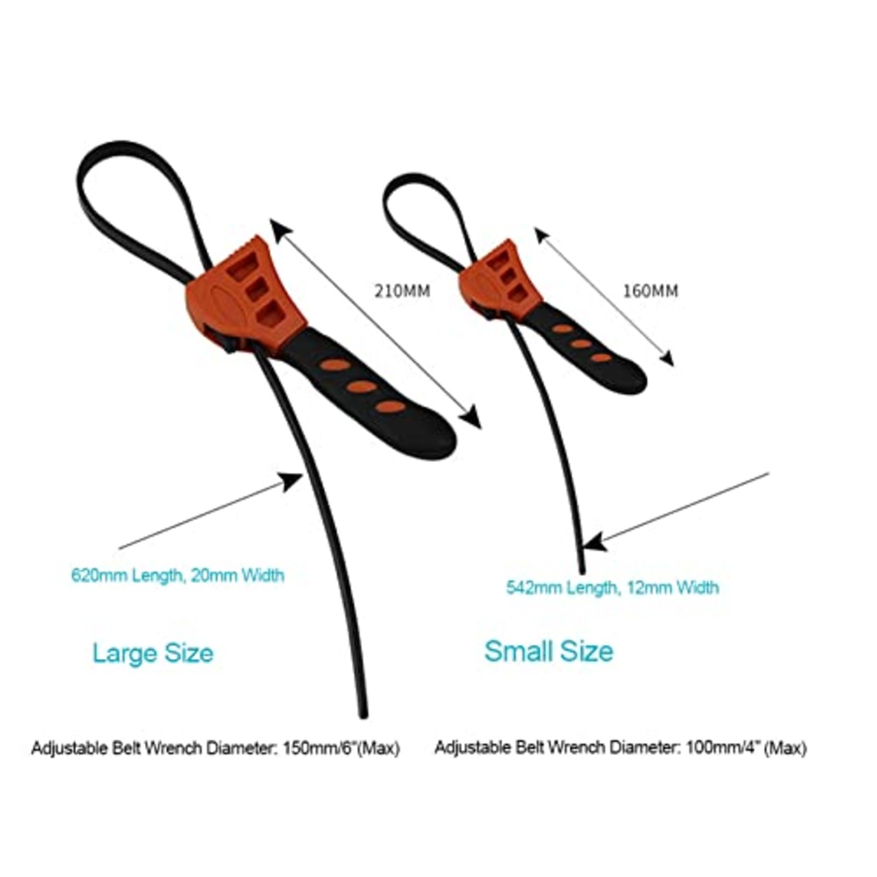 SHUBIAO ラバーベルトレンチ,多機能ゴムベルトレンチ調整可能なスパナの栓抜きオイルフィルターレンチ車修理ツール