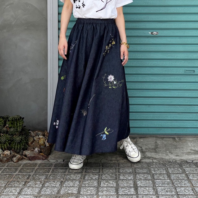 【Botanical Garden Denim / Skirt】