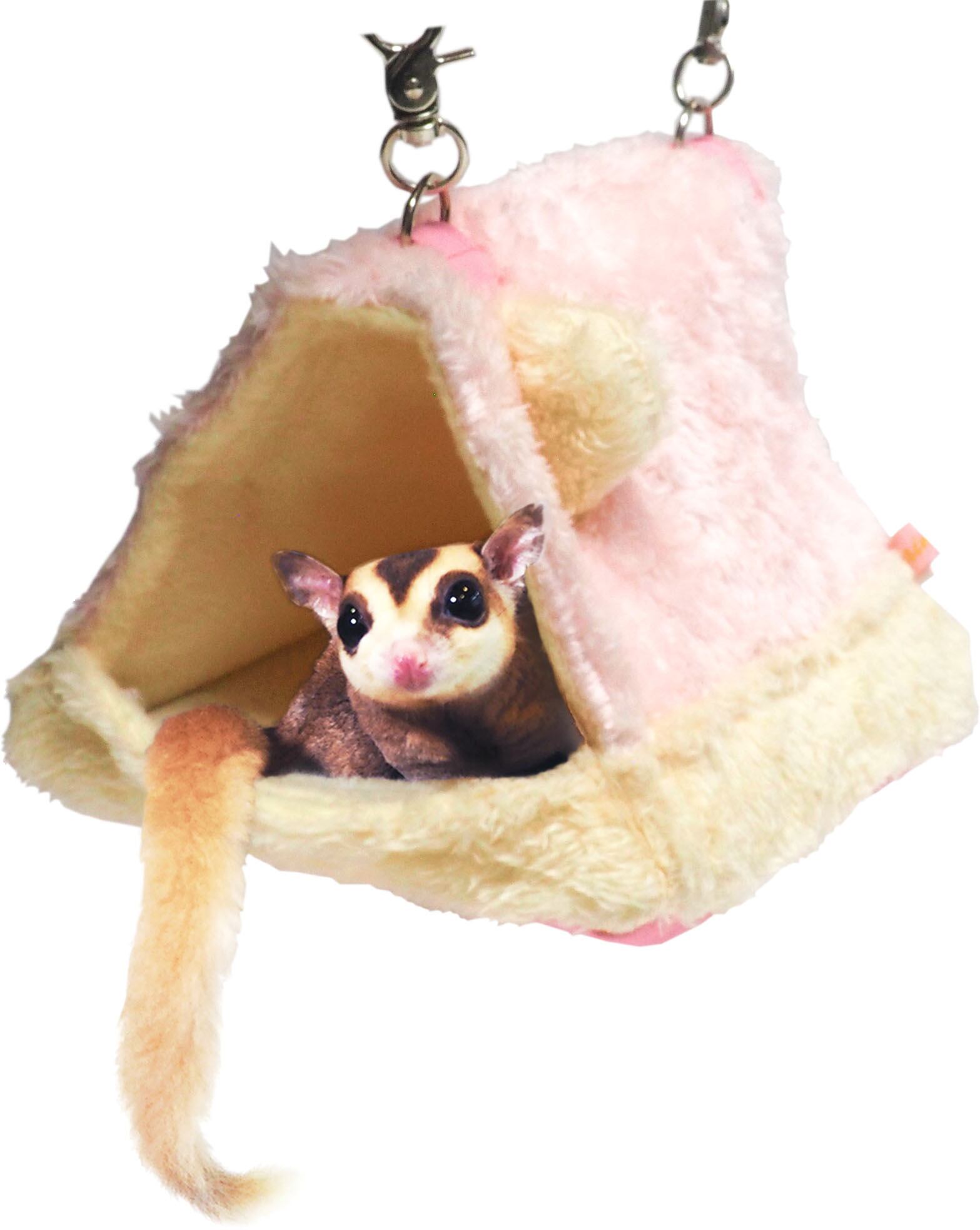 【小動物】もこもこさんかくハウス ピンク/ブラウン