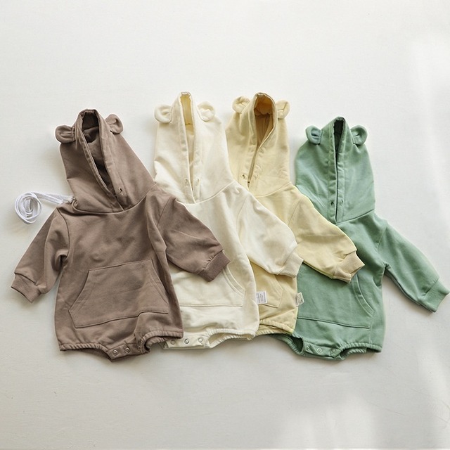 [66-90cm]  再販無し くまみみロンパース