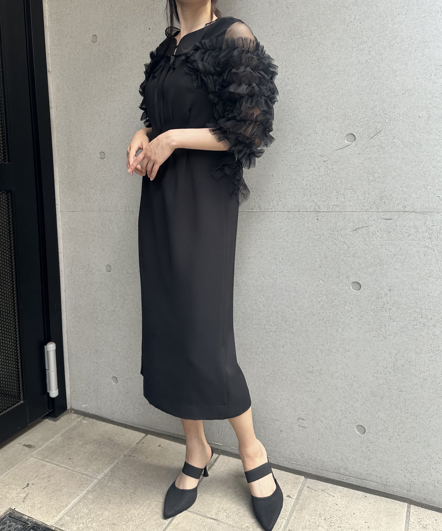 ケープ付3WAYワンピース D/ブラック 38 | troisiemechaco