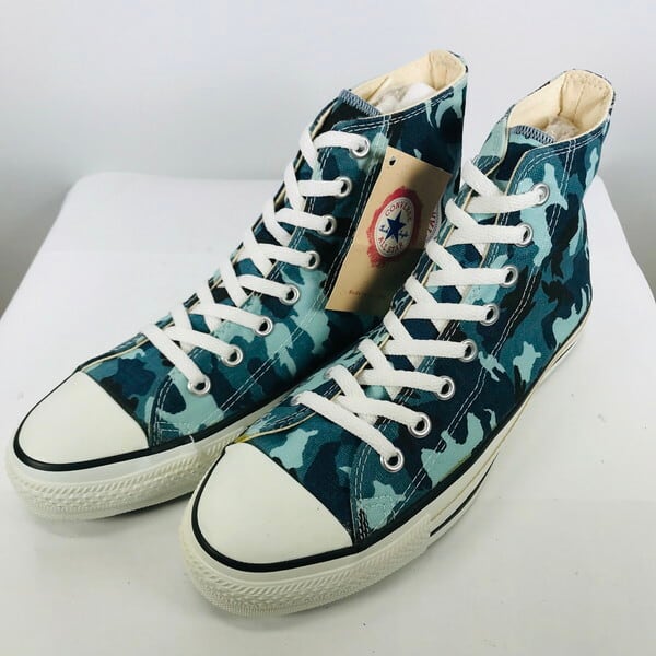 90 S Converse コンバース All Star Hi オールスターハイ キャンバススニーカー Sky Blue Camofuflage スカイブルーカモフラージュ 迷彩 デッドストック Nos Us8 Usa製 希少 ヴィンテージ Agito Vintage