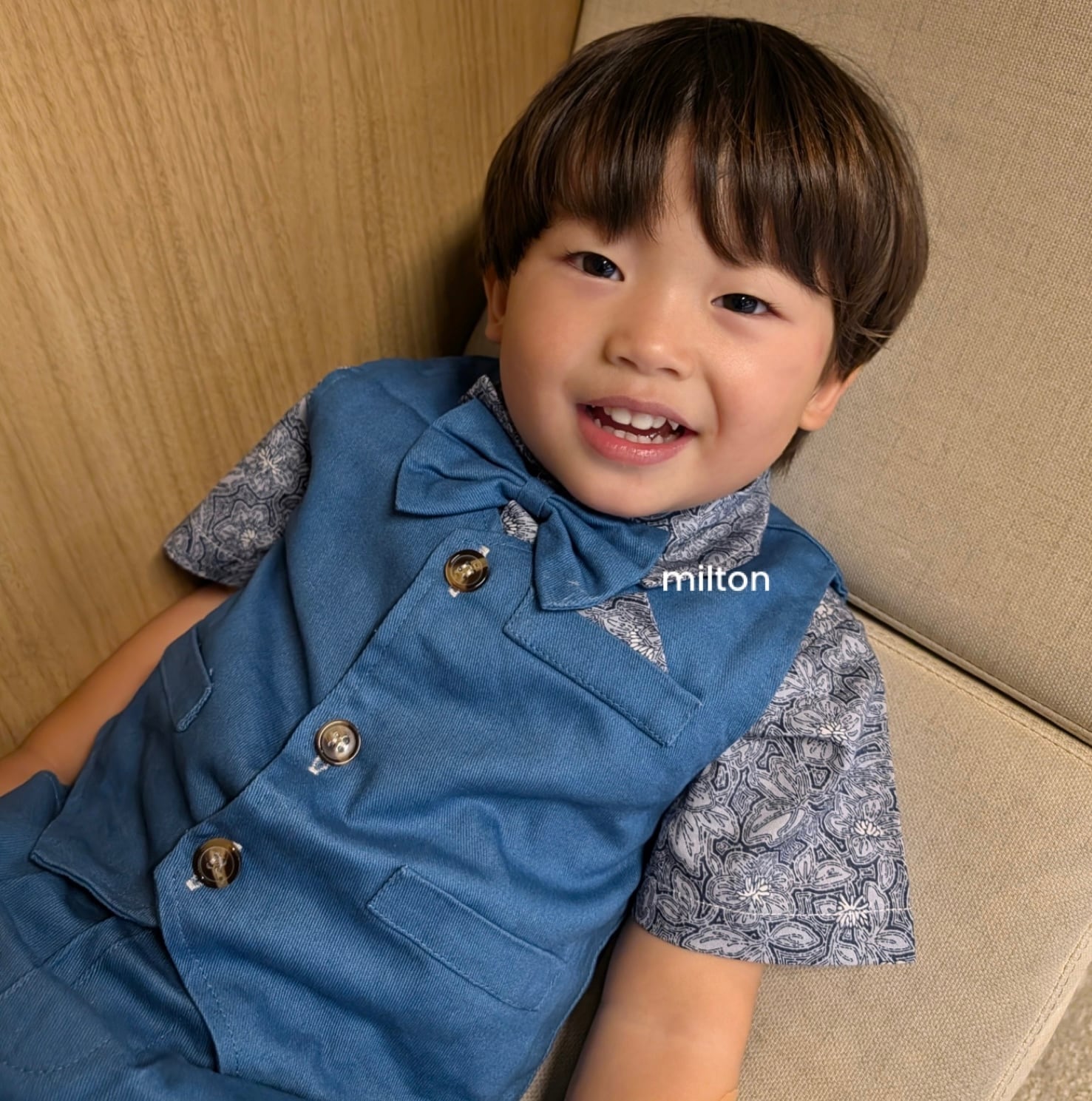 半袖ブルータイスーツ】2026年最新 90 cm 0歳 1歳 2歳 男の子 スーツ