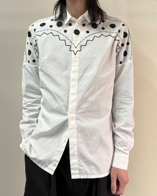 【14ss/KRIS VAN ASSCHE】fly-front print shirt