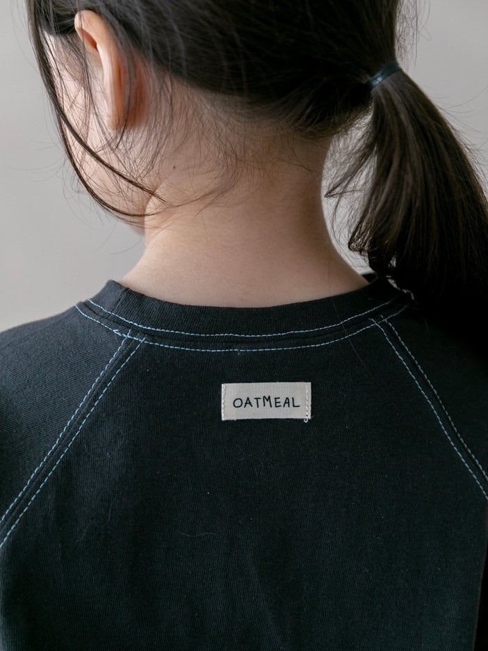 80-120 / oatmeal. charcoal raglan T〔チャコールラグランT〕