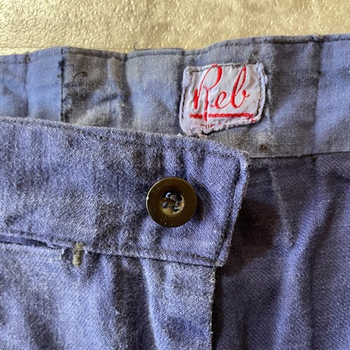 50-60s Reb フレンチワーク コットン ブルー パンツ W34 詳細写真7