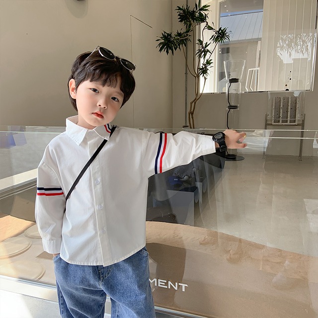男の子 シャツ ブラウス 春 秋 おしゃれ 90 140cm 人気 Dyh海外子供用品