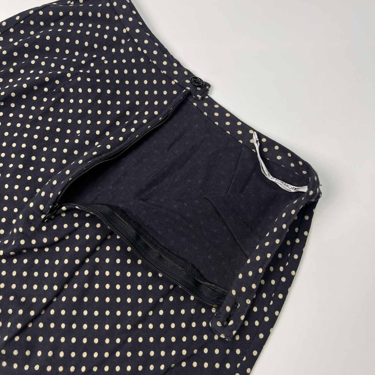 INGEBORG インゲボルグ ドット 水玉 コットン スカート /ブラック×ベージュ/ピンクハウス