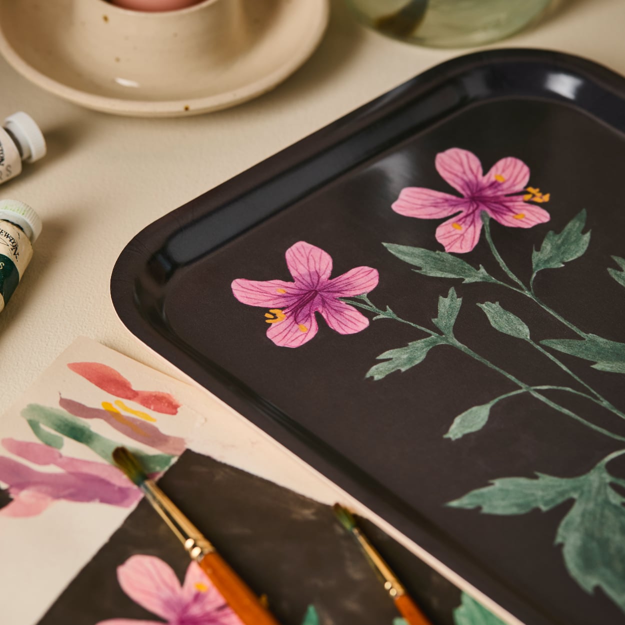 【トレイ・おぼん】Geranium Tray|ゼラニウムのトレイ・おぼん