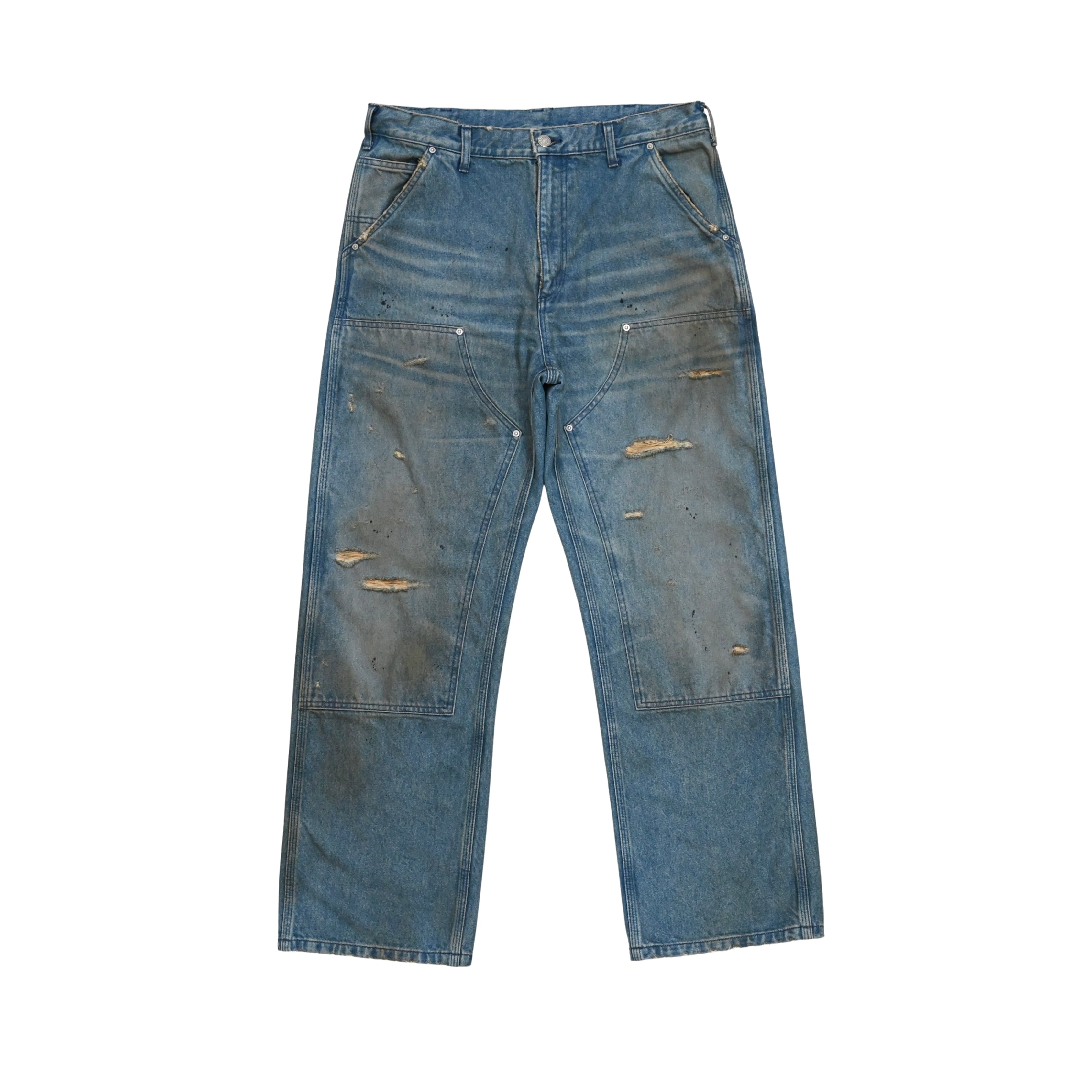 MH048 Damaged Work Pants / BLUE Denim | PAY ID