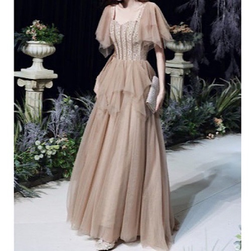 演奏会ドレス エレガント ロングドレス 大きいサイズ 二次会 結婚式 お呼ばれ ドレス 同窓会 パーティードレス パーティー ロング ドレス 演奏会 Aラインドレス チュールドレス チュール ドレス