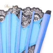 フラメンコ 小物 Abanico Español 34.5cm アバニコ ブルー系 ブラック系 扇子 せんす 水色 黒 レース 柄 模様 小道具 ダンス小物 練習 レッスン 舞台 発表会 イベント ダンス ステージ フラメンコ小物 明るい 鮮やか 目立つ 華やか 爽やか おしゃれ