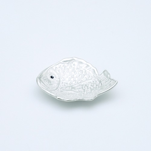 銀彩鯛型8cm豆皿