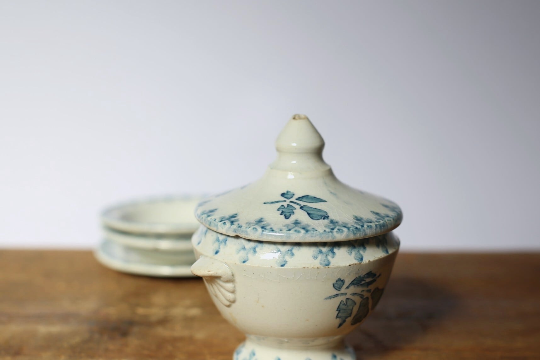 フランス アンティーク 陶器 dinette ままごと用 4点セット (スー