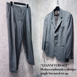 "GIANNI VERSACE"Medusa embroidery design single breasted set up