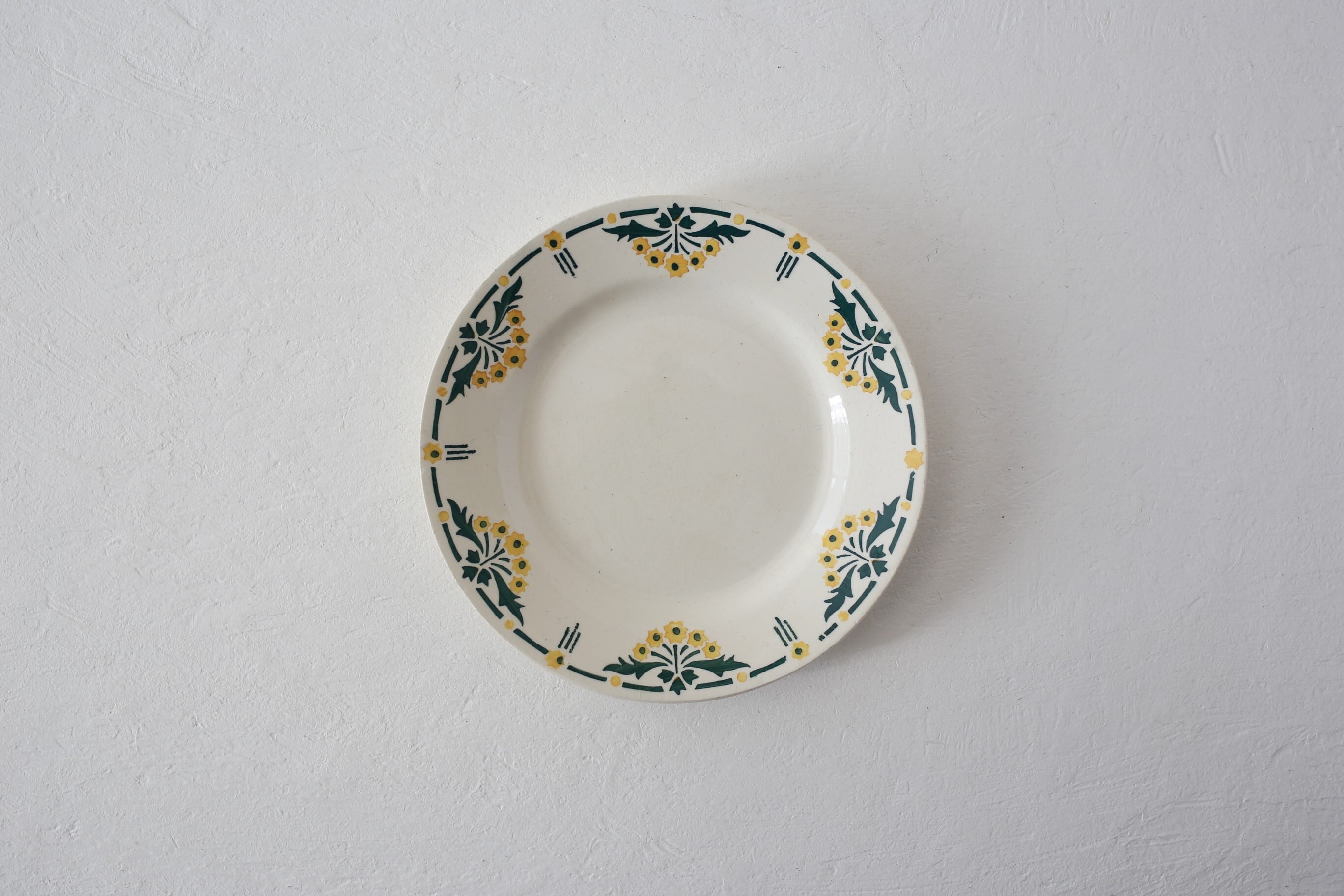 フランス アンティーク Choisy le Roi ショワジールロワ タンポポ柄 デザート皿 N-03548c