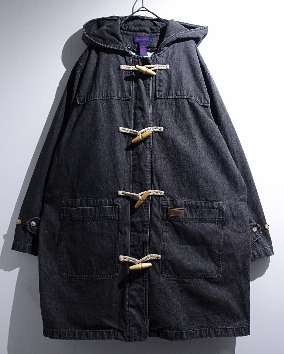 "Denim&Co" Black Denim Duffle Coat with Liner